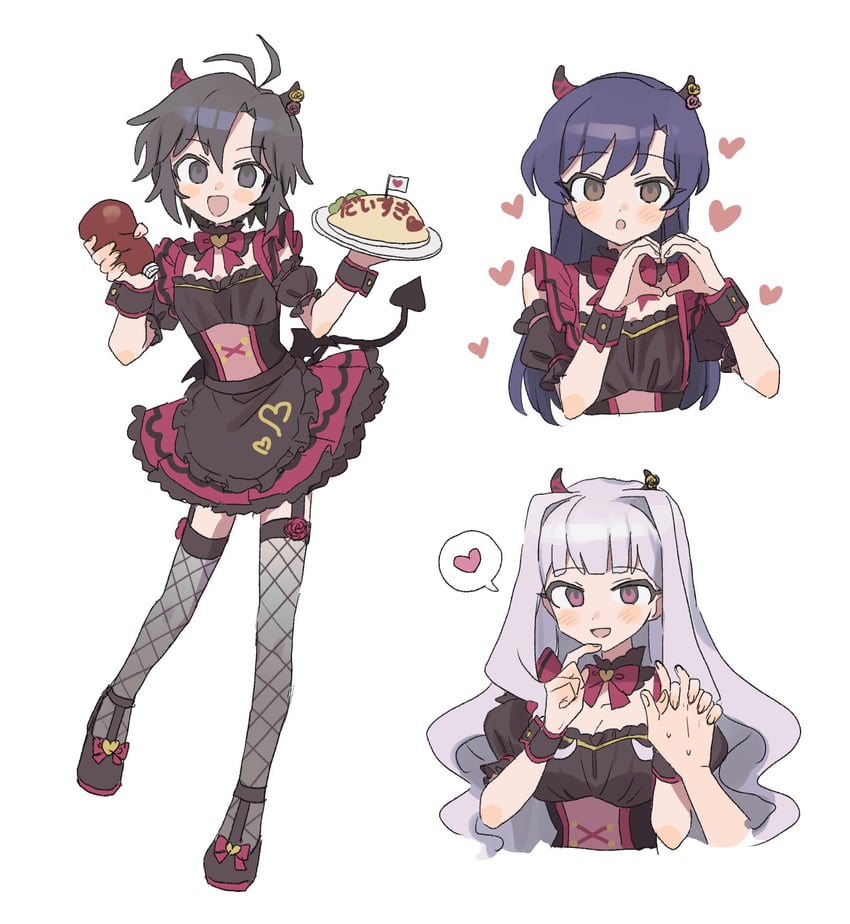 kisaragi chihaya, kikuchi makoto, and shijou takane (idolmaster and 2 more) drawn by pnt_0202