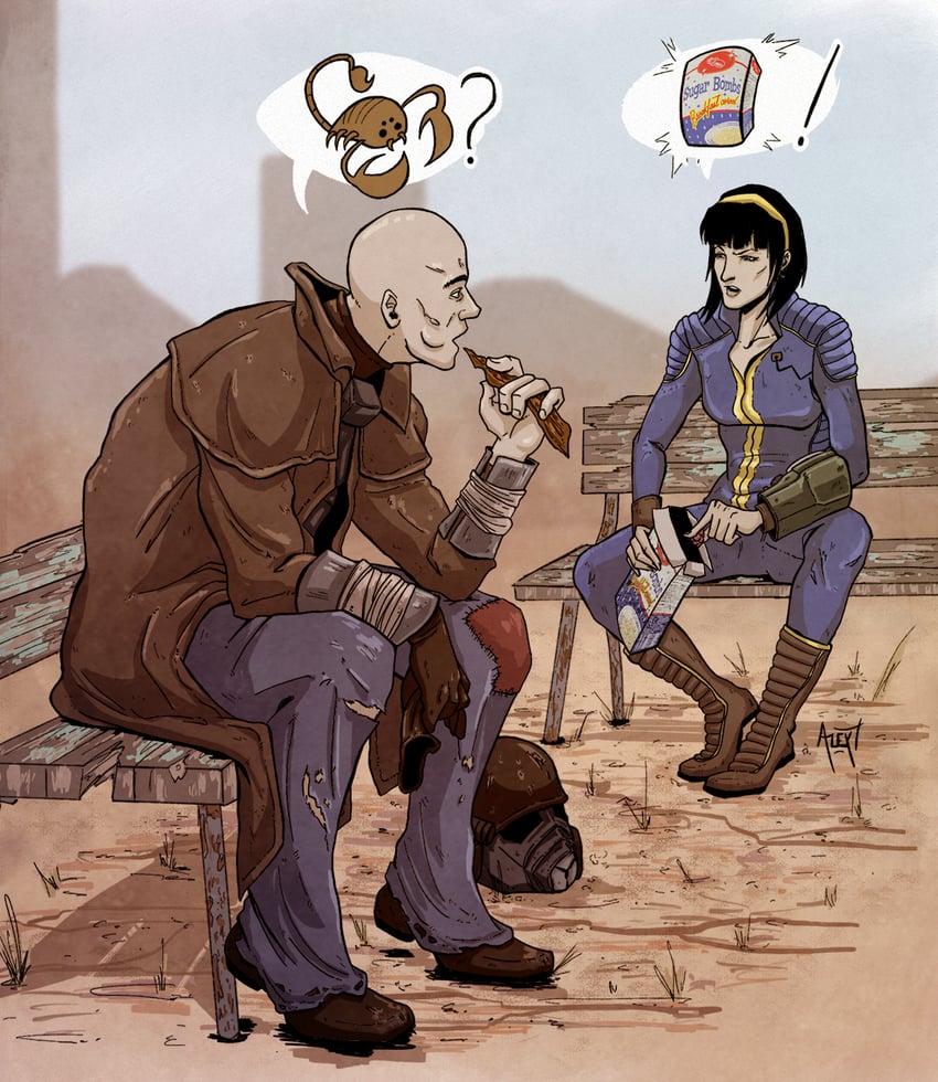 vault dweller and tycho (fallout and 1 more) drawn by crualex_de_vil