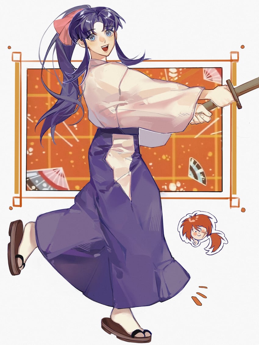 himura kenshin and kamiya kaoru (rurouni kenshin) drawn by sparklu