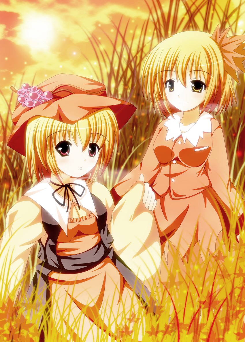 aki minoriko and aki shizuha (touhou) drawn by nekoman_(nukomann)