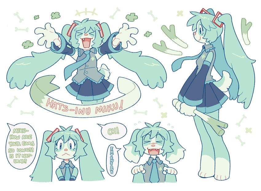 hatsune miku (vocaloid and 1 more) drawn by fourleafisland