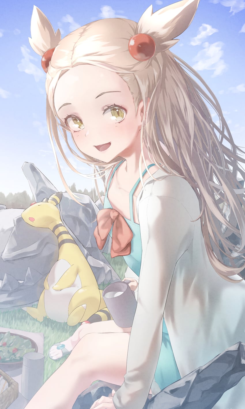 jasmine, ampharos, and steelix (pokemon and 1 more) drawn by oa_(or_12o)