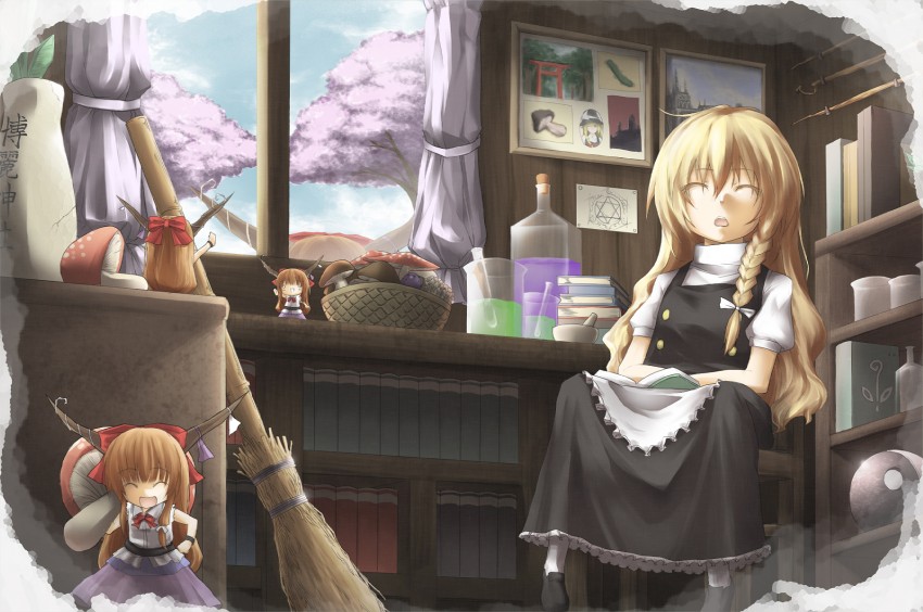 kirisame marisa and ibuki suika (touhou) drawn by sutagu