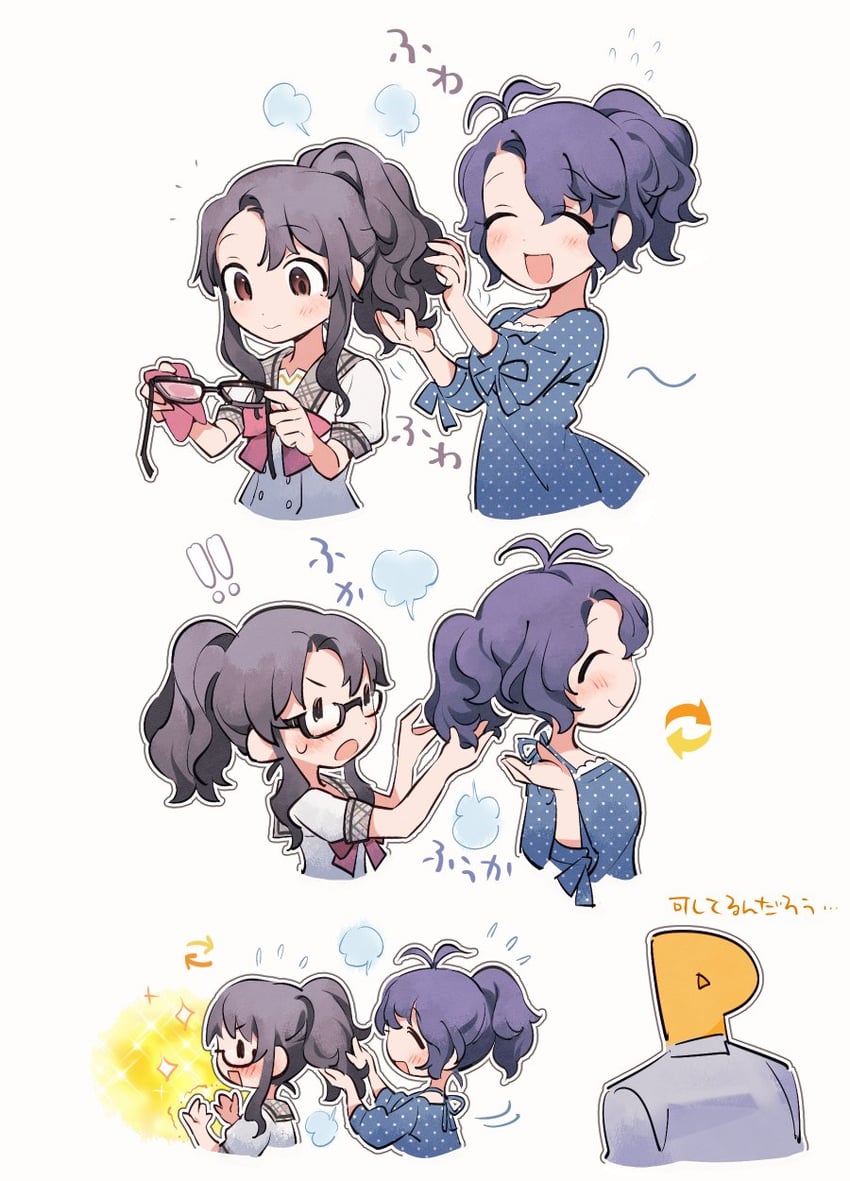 producer, p-head producer, toyokawa fuka, and takayama sayoko (idolmaster and 1 more) drawn by bettermenty