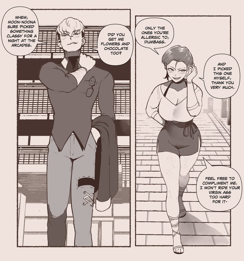 dae seo-yun and hyun (original) drawn by nyantcha