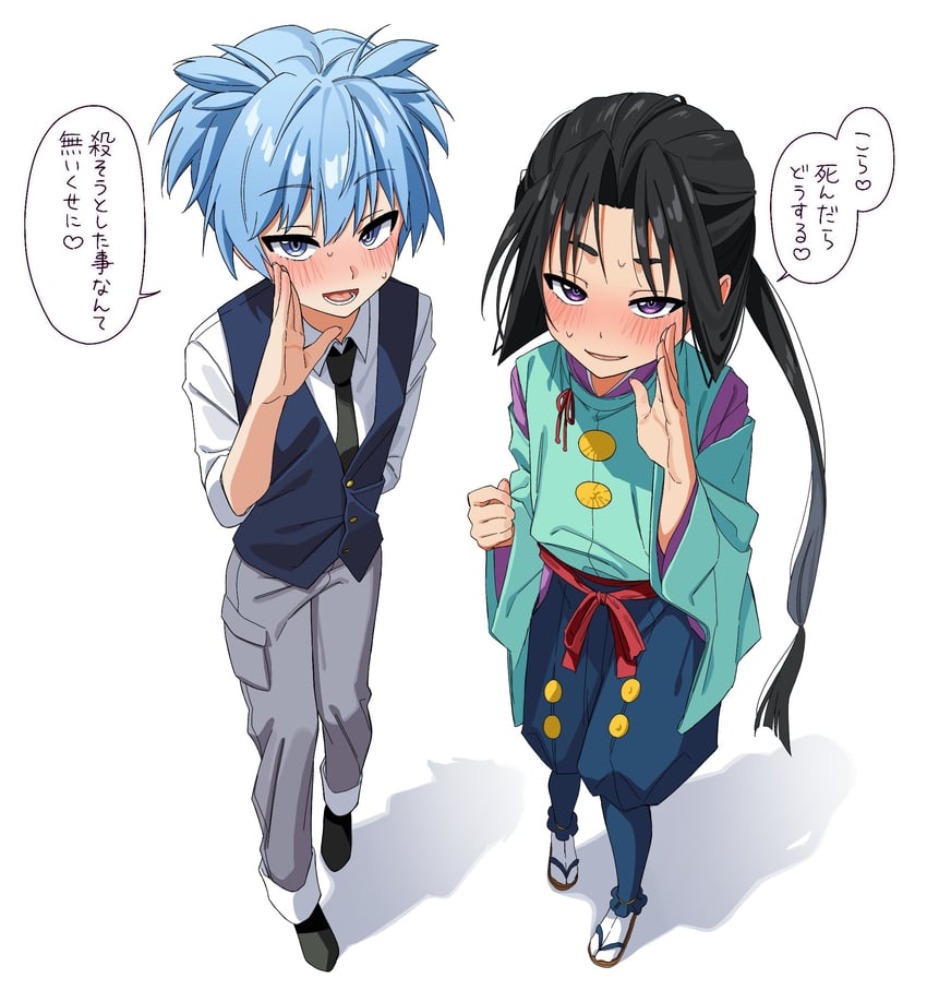 houjou tokiyuki and shiota nagisa (nige jouzu no wakagimi and 1 more) drawn by kayuu_(hikentai0112)