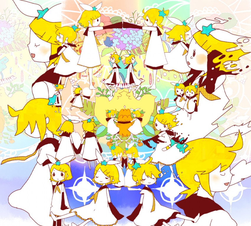 kagamine rin and kagamine len (vocaloid and 1 more) drawn by hashimochi