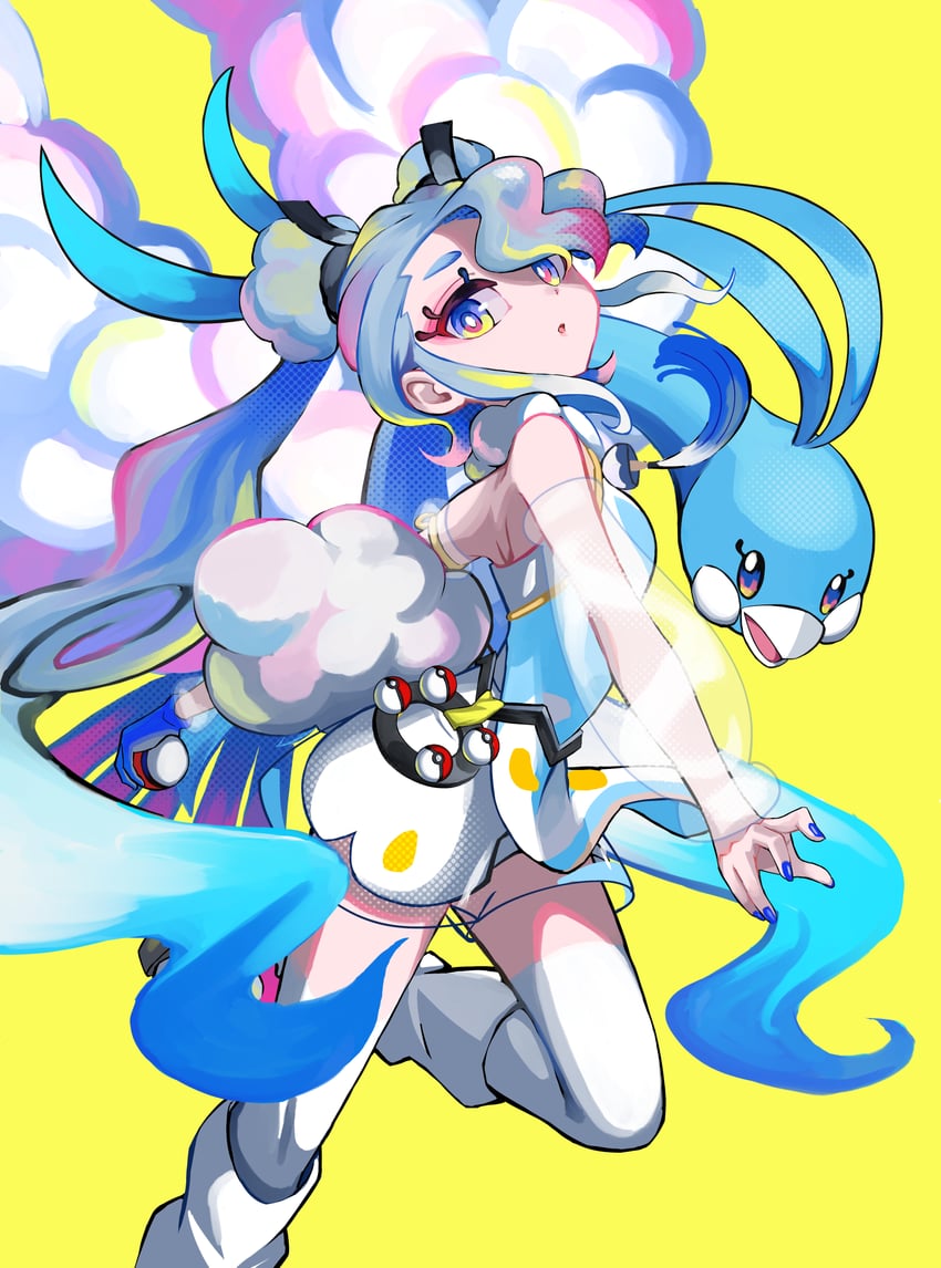 hatsune miku, altaria, and flying miku (pokemon and 2 more) drawn by riki_(rikixriki07)