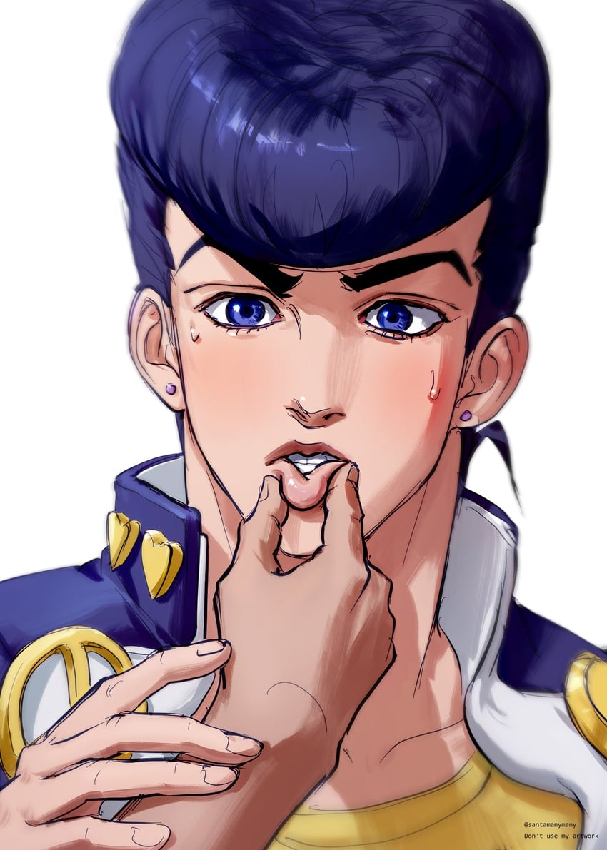 higashikata josuke (jojo no kimyou na bouken and 1 more) drawn by santamanymany
