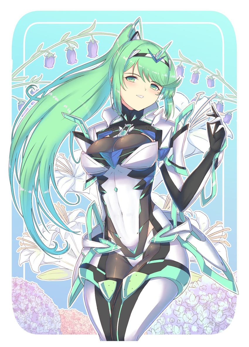 pneuma (xenoblade chronicles and 1 more) drawn by cat_with_a_brush