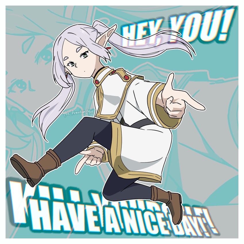 frieren (sousou no frieren and 2 more) drawn by the_freakin_yui