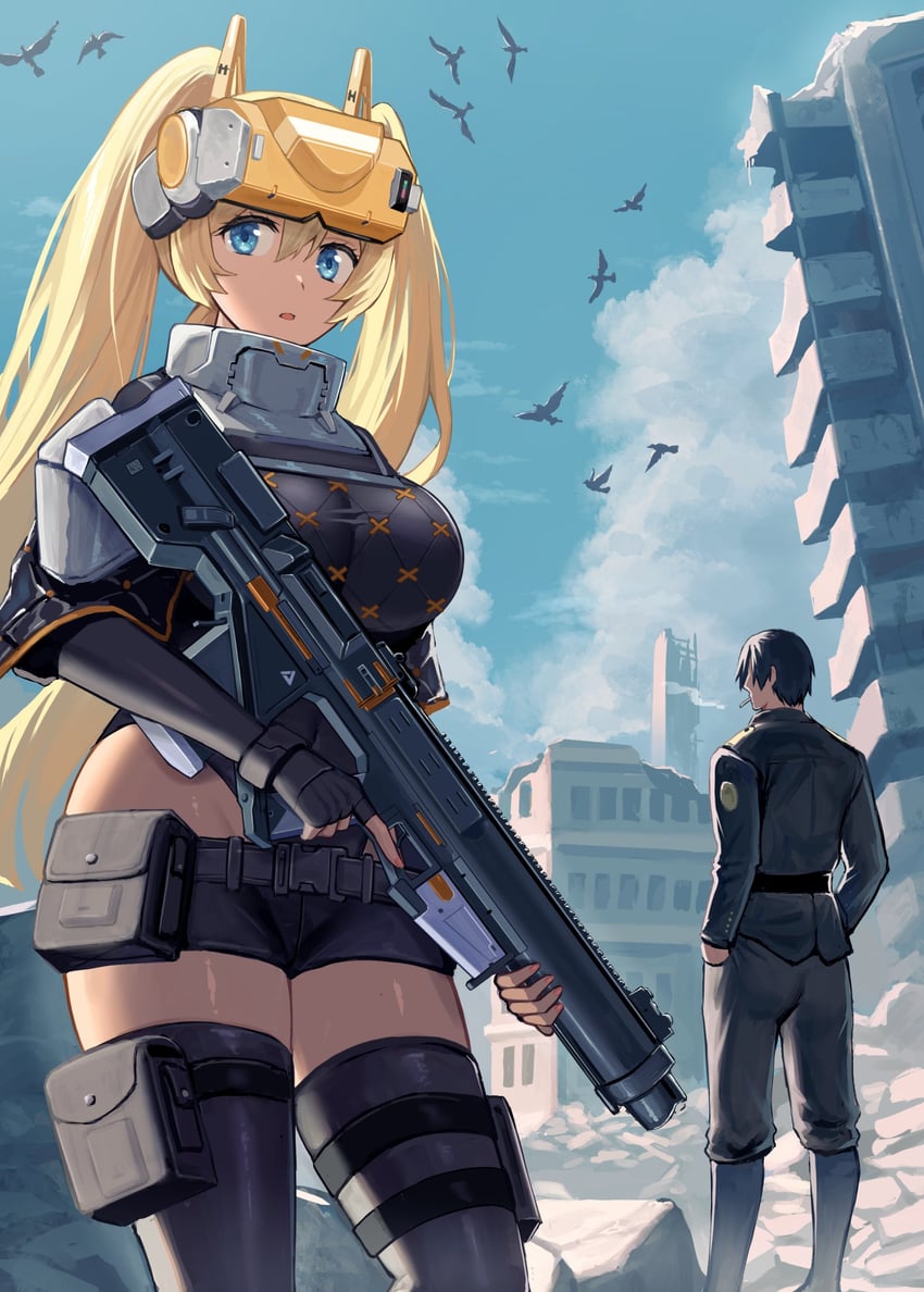 commander and idoll sun (goddess of victory: nikke) drawn by ame_arare