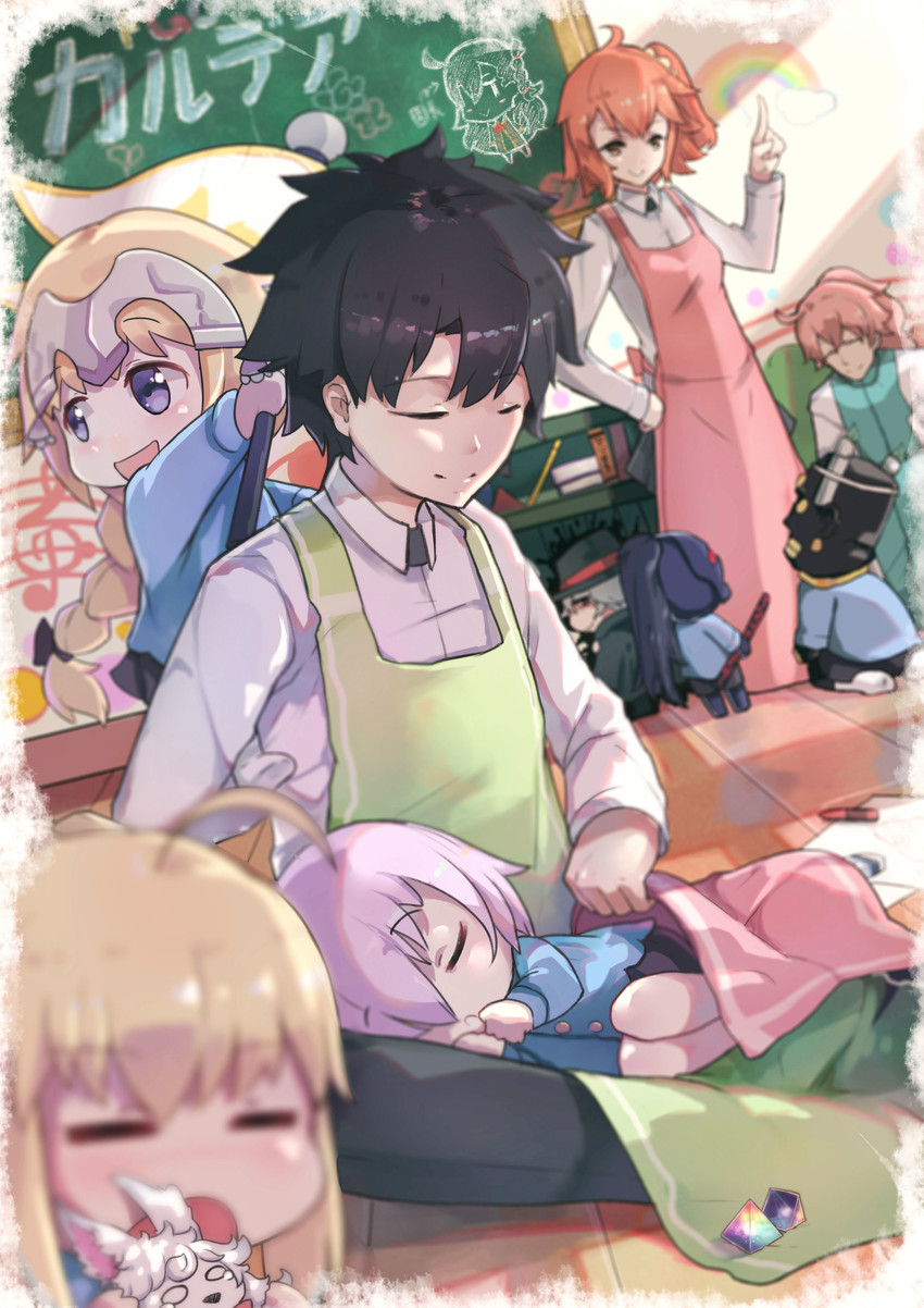artoria pendragon, saber, mash kyrielight, fujimaru ritsuka, jeanne d'arc, and 6 more (fate and 1 more) drawn by pantie_painting