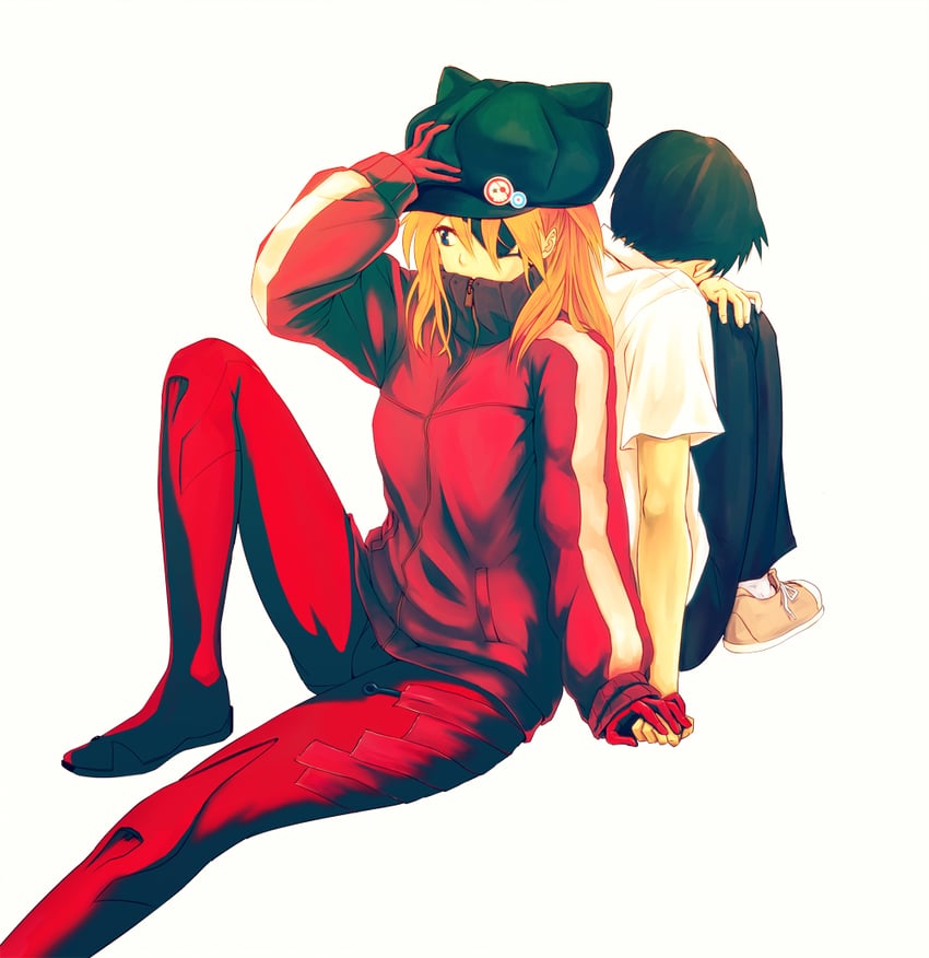 souryuu asuka langley and ikari shinji (neon genesis evangelion and 2 more) drawn by infinote