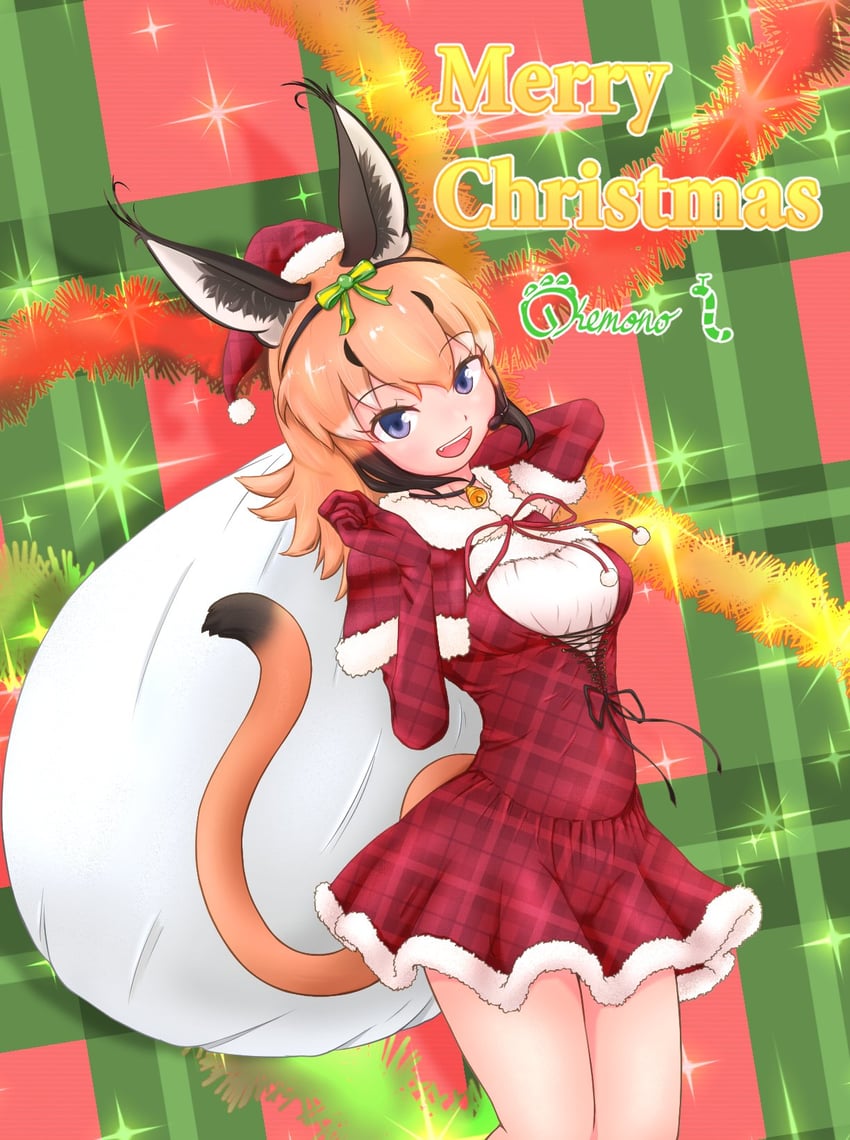 caracal (kemono friends and 1 more) drawn by nokemono-san_(bocchi_friend)