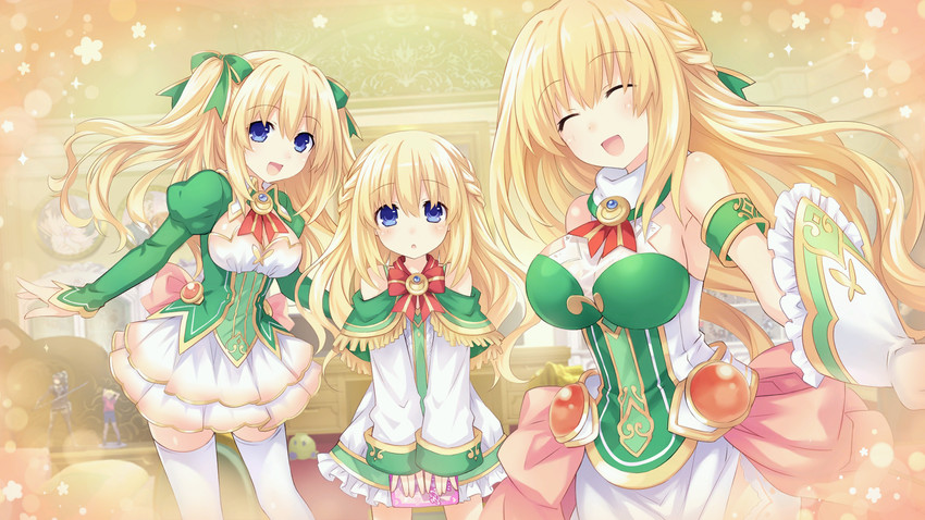 vert and vert's sister (neptune and 1 more) drawn by tsunako