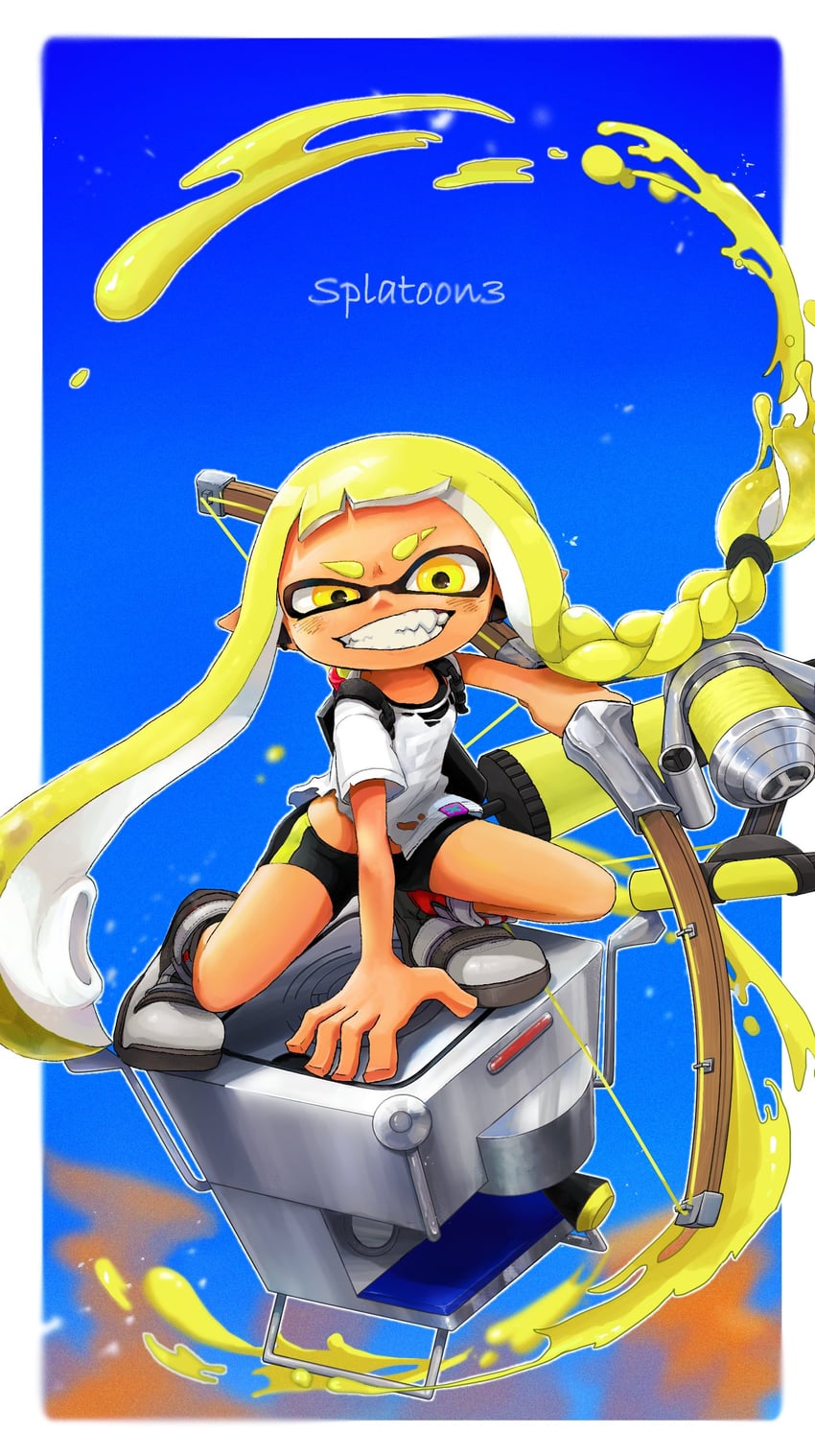 inkling player character and inkling girl (splatoon and 1 more) drawn by smr_ika
