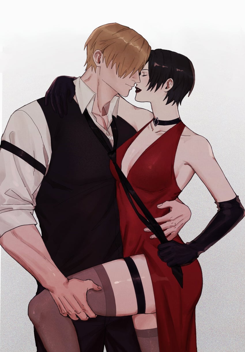 leon s. kennedy and ada wong (resident evil) drawn by aaamber_22