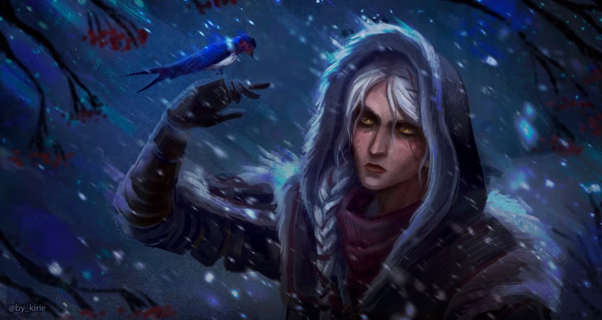 ciri (the witcher and 1 more) drawn by by_kirie