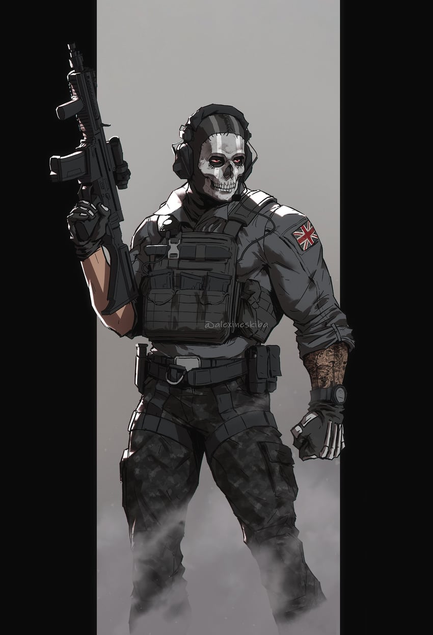 ghost (call of duty and 1 more) drawn by aleksandra_skiba