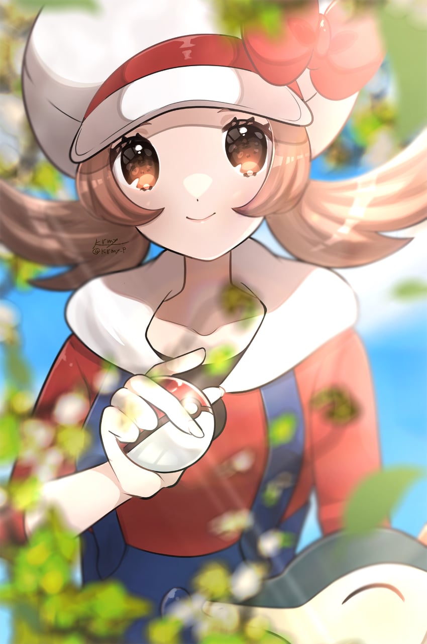 lyra and cyndaquil (pokemon and 1 more) drawn by kurumiya_(krmy_p)