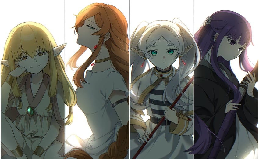 frieren, fern, serie, and flamme (sousou no frieren) drawn by rou_1007