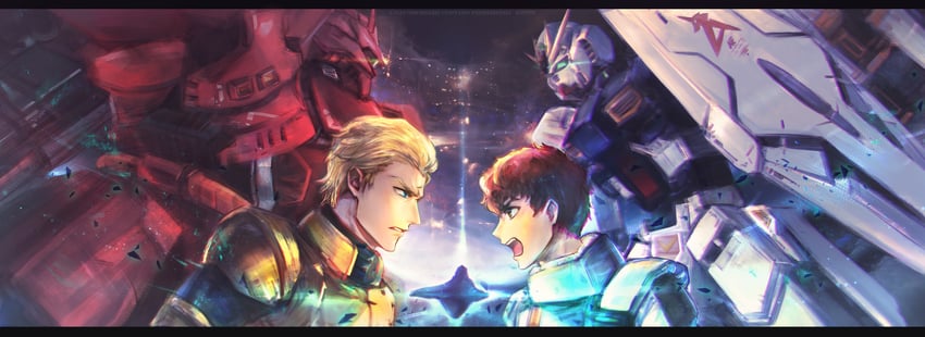char aznable, amuro ray, nu gundam, and sazabi (gundam and 2 more) drawn by mt0z