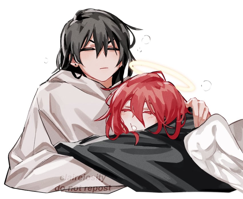 hayakawa aki and angel devil (chainsaw man) drawn by claireiosity