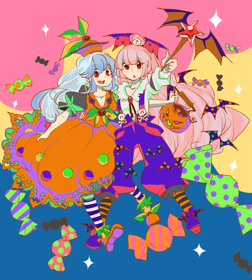 fujiwara no mokou and kamishirasawa keine (touhou) drawn by komaku_juushoku