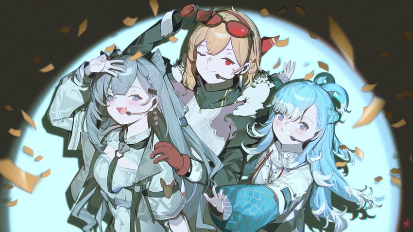 kaela kovalskia, kobo kanaeru, and vestia zeta (hololive and 1 more) drawn by sen-jou