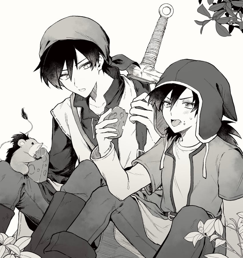 hero and munchie (dragon quest and 2 more) drawn by sato_sio_(si00x)