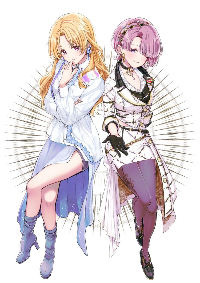 arimura mao and kiryu tsukasa (idolmaster and 3 more) drawn by bintaptyo