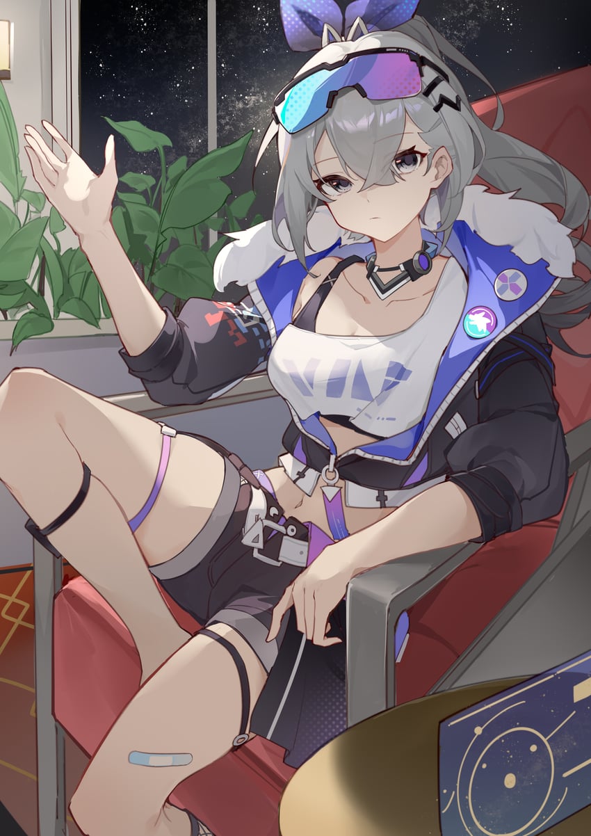 silver wolf (honkai and 1 more) drawn by teketi
