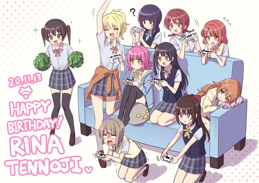 yuki setsuna, uehara ayumu, takasaki yu, osaka shizuku, tennoji rina, and 5 more (love live! and 1 more) drawn by deadnooodles