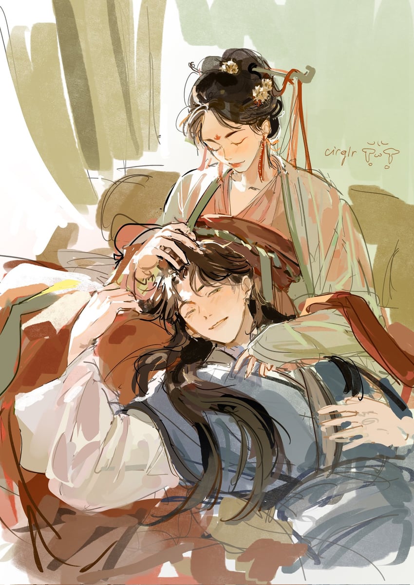 nangong jingnu and qiyan agula (jing wei qing shang) drawn by cirqlr