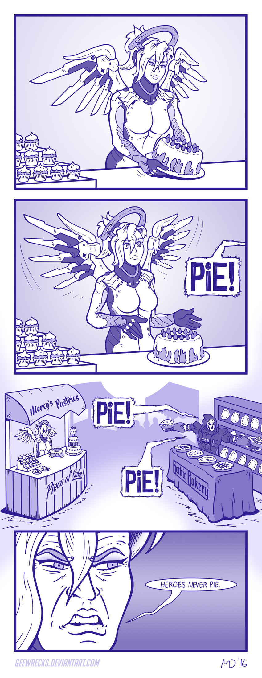 mercy and reaper (overwatch and 1 more) drawn by geewrecks