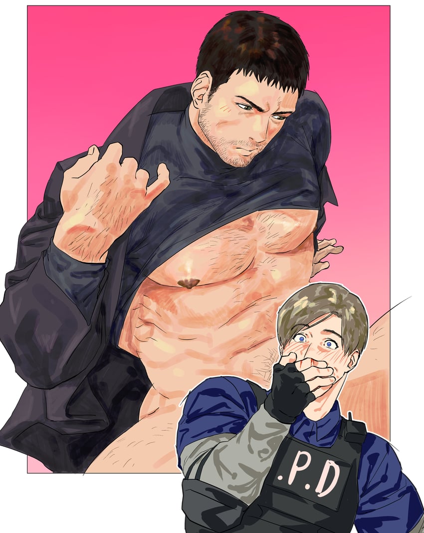 leon s. kennedy and chris redfield (resident evil and 2 more) drawn by 123456dyom