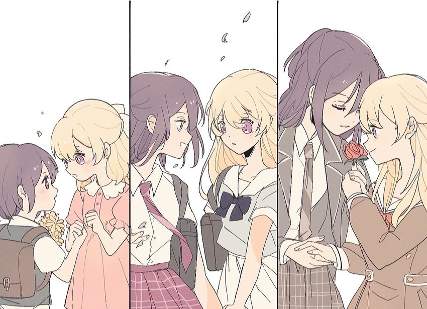 shirasagi chisato and seta kaoru (bang dream!) drawn by seri_(vyrlw)