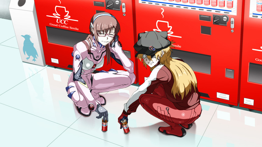 souryuu asuka langley and makinami mari illustrious (neon genesis evangelion and 2 more) drawn by kakome