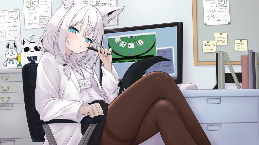 shirakami fubuki, sukonbu, and miteiru (hololive and 1 more) drawn by kisima_kai