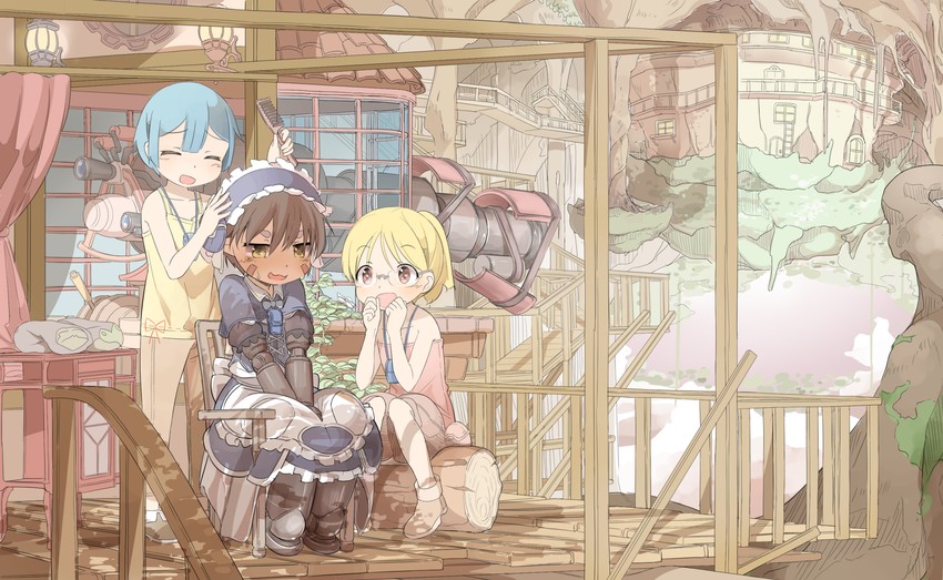reg, riko, and maruruk (made in abyss) drawn by minato_nao