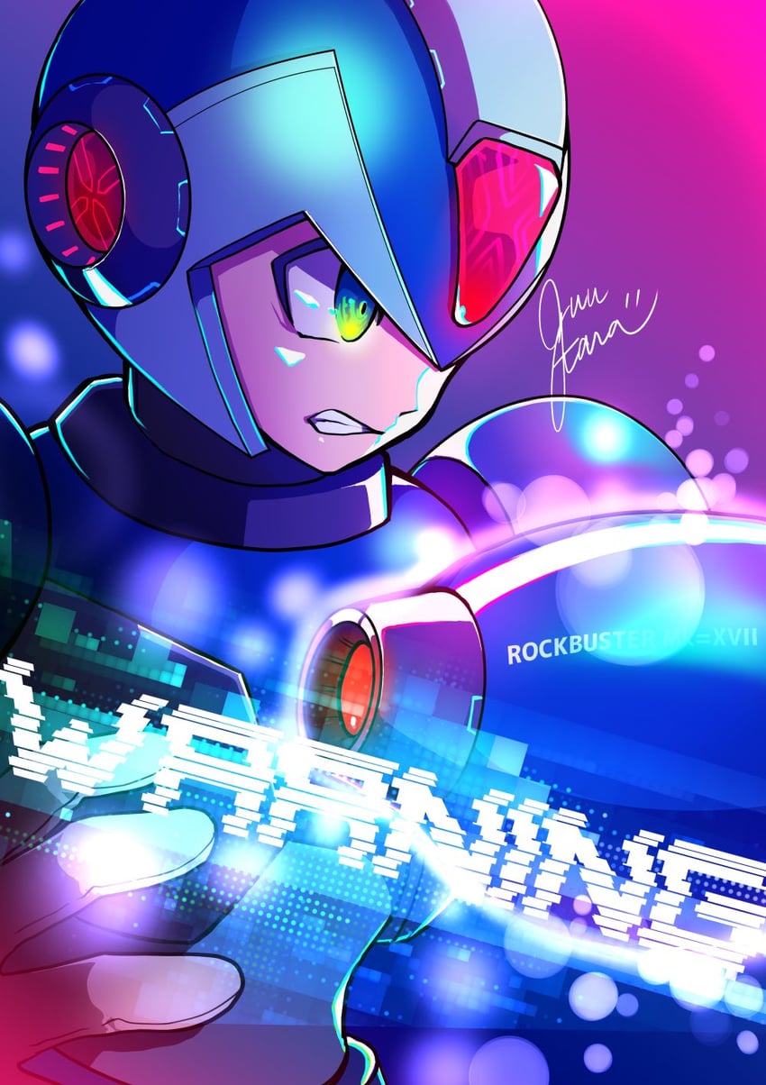 x (mega man and 1 more) drawn by guutara