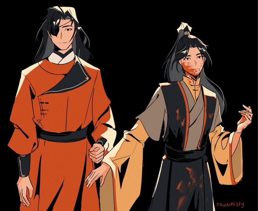 hua cheng and mu qing (tianguan cifu) drawn by fawnmisty
