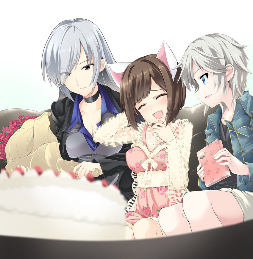 anastasia, maekawa miku, and takamine noa (idolmaster and 1 more) drawn by fujy
