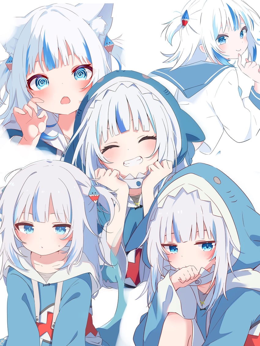 gawr gura (hololive and 1 more) drawn by ryu160303
