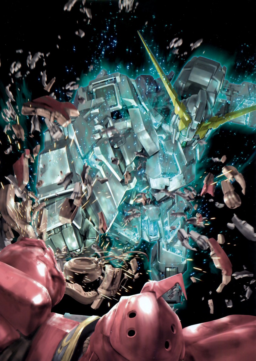 unicorn gundam and sinanju (gundam and 1 more) drawn by morishita_naochika