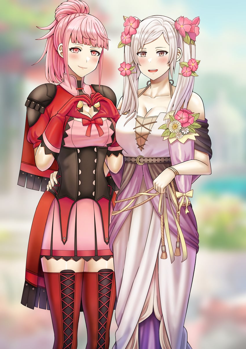 hilda valentine goneril and female robin (fire emblem and 4 more) drawn by saikunartworks