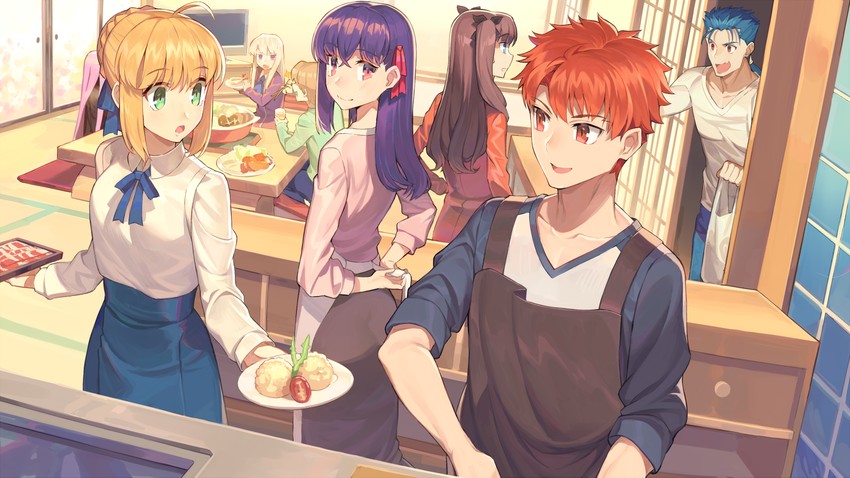 artoria pendragon, saber, tohsaka rin, illyasviel von einzbern, emiya shirou, and 4 more (fate and 2 more) drawn by bianyuanqishi