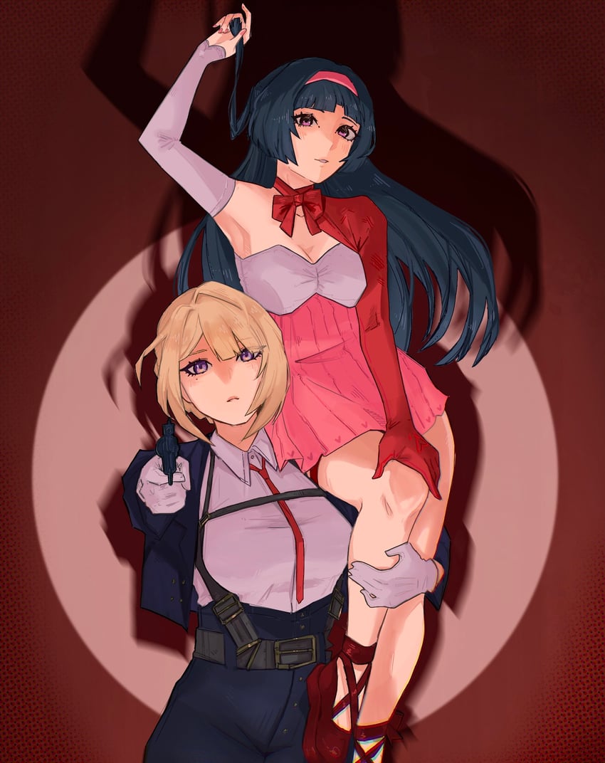 evelyn chevalier and astra yao (zenless zone zero) drawn by youmayb_onmymin