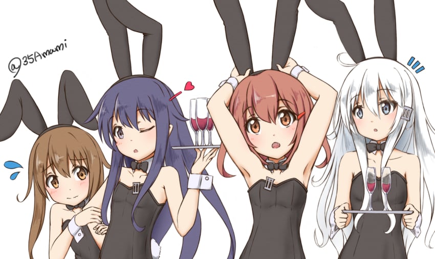 hibiki, inazuma, ikazuchi, and akatsuki (kantai collection) drawn by tetsuryuu